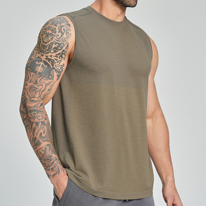 <b>Men's</b> Fitness <b>Vest</b> <b>Stringers</b> Gym Wear Tank Top Singlet Elastic Breathable and Quick-Drying 100% Cotton Sleeveless - Product Image 5