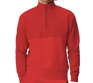 Men's <b>White</b> Golf <b>Quarter</b>-<b>Zip</b> Pullover Sweatshirt Full Sleeve Solid Color Casual Knitted Polyester Breathable Top - Product Image 2