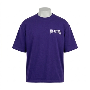 Men's T Shirt Purple Text Graphic Crew Neck Short Sleeve Oversized Fit Casual <b>Tshirt</b> Streetwear Clothes T Shirt - Product Image 3