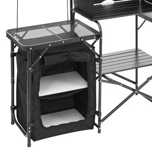 Mesa de Cocina Portátil de Aluminio para Acampar al Aire Libre, Estación de Cocina Desmontable con Armario de Almacenamiento y Bolsa de Transporte para Camping - Product Image 4