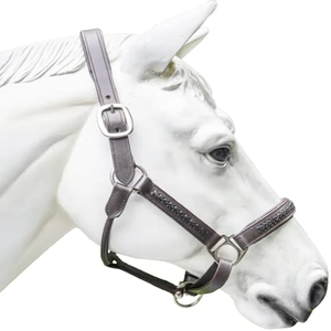 Harnais en cuir souple durable, réglable, confortable, fait main, design tressé, personnalisé, noir, marron, nylon, pour cheval - Product Image 4
