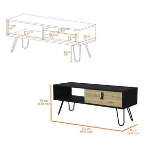 Tavolino da caffè Kimball con eleganti gambe a forcina - Product Image 3