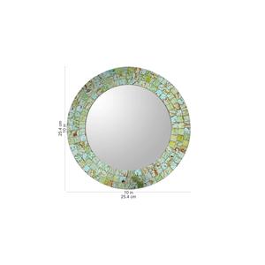 Adiba Home Decor Handmade 12 Inch Green Aqua Splash Glass <b>Mosaic</b> <b>Mirror</b> - Product Image 6