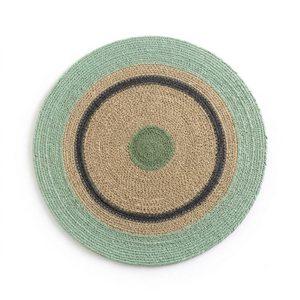 Posavasos de hierba marina tejidos a mano, redondos, con patrón de círculos concéntricos, coloridos, para servir té y café, y como tapetes y almohadillas decorativas. - Product Image 3