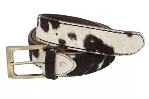 OEM personalizado de los hombres de pelo de vaca en cinturón de cuero precio barato al por mayor Casual Vintage estilo de moda occidental - Product Image 6