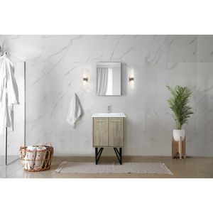 Mobile da Bagno Rustico in Acacia con Specchio da 24 Pollici L X 20 Pollici Piano in marmo coltivato D e 18 pollici. Specchiere da Bagno di Tendenza 2022 - Product Image 3