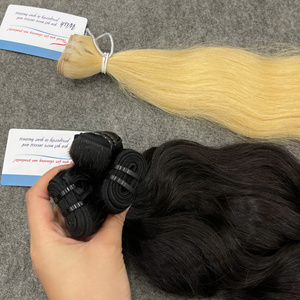 Extensiones de Cabello Humano Vietnamita 100% Natural, Ondulado, Color Negro y Rubio, Listo para Enviar, en Stock, Venta al Por Mayor - Product Image 1
