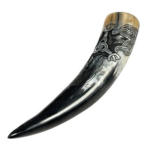 Jarra Vikinga de Cuerno Hecha a Mano, Taza de Cerveza de Cuerno de Búfalo, Jarra de Cerveza de Guerrero Nórdico, Jarra Medieval Vikinga, Taza Rústica de Cuerno, Regalo - Product Image 3