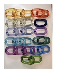 Eslabones de Cadena de Resina Ecológicos, Coloridos y Transparentes con Forma de Búho, Hechos a Mano para Decoración de Paredes - Product Image 2