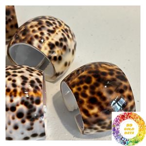 Tiger Cowrie Seashell Napkin Ring Handmade Coastal <b>Table</b> Decor for Wedding Dinner Party Restaurant and Home Dining - Product Image 3
