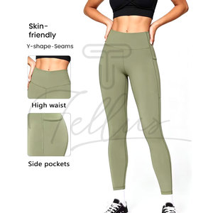 Best Selling Women <b>Leggings</b> 2026 New Style <b>Low</b> Price High <b>Waist</b> Full Length Solid Color Yoga Quick Dry - Product Image 3
