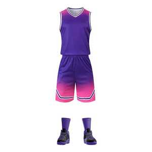 Ensemble de maillots de basket-ball fabriqués en usine, nouveau design, impression par sublimation, respirant, taille plus, uniforme d'équipe sportive - Product Image 4