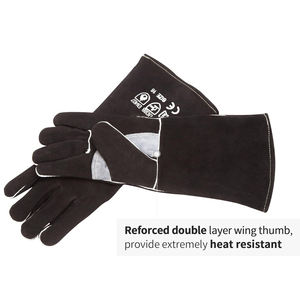 Guantes de Seguridad para Soldadura, Resistentes al Fuego, con Palma Reforzada de Cuero, Puño Largo, Protección Industrial - Product Image 4