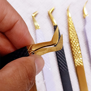 Premium Stainless Steel Multi Color Eyelash Tweezers Strong Boot Volume Sharp Tip Professional Extension Lash <b>Tools</b> - Product Image 2