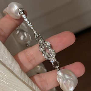 Collier de perles d'eau douce baroque haut de gamme, chaîne irrégulière pour clavicule, style rétro luxueux, beauté naturelle - Product Image 2