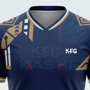 Camiseta de Fútbol Personalizada para Entrenamiento de Equipos, para Hombre, de Secado Rápido, Transpirable, Manga Corta, Cuello en V, 100% Poliéster, Impresión por Sublimación, para Escuela - Product Image 4