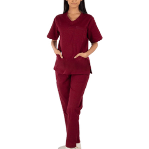 New Style Solid Fighter Hospital <b>Scrub</b> <b>Sets</b> in Low MOQ Best Selling Stylish Unisex Polyester Stretchy Nursing Uniforms for Sale - Product Image 1
