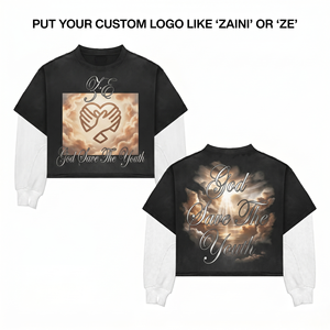 Mens Double Layer Shirt Premium 220 GSM Cotton Blend Black <b>Tee</b> <b>White</b> Short Sleeve O-Neck Regular Fit Custom Logo Graphic Print - Product Image 1