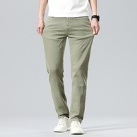 Jean slim vintage coupe bootcut pour homme, en mélange de coton extensible, taille mi-haute, fermeture éclair, léger, vert émeraude, taille S-XXL, uni