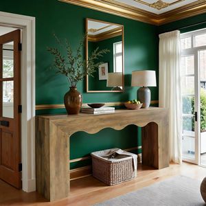 Consolle in legno con contenitore per divano o ingresso - Product Image 4