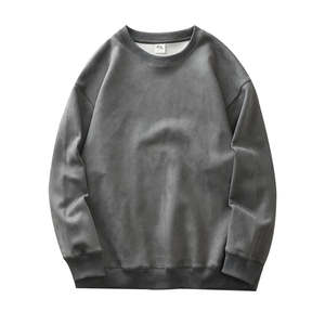 Mens <b>Black</b> <b>Crew</b> <b>Neck</b> <b>Sweatshirt</b> 100% Cotton Oversized Pullover Casual Autumn Wear Regular Fit Solid Color Knitted Long Sleeve - Product Image 3