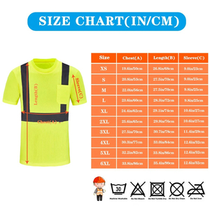 Safety <b>T</b>-<b>shirt</b> 100% Polyester <b>High</b> Reflective <b>T</b>-<b>shirts</b> Customizable Security Work Construction Hi <b>Vis</b> <b>Shirts</b> - Product Image 6