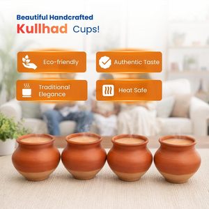 Kulhad en argile artisanale, bol à dessert traditionnel en argile rouge, tasse à glace en argile, tasse à yaourt en argile faite à la main - Product Image 5