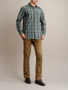 Camisa de Franela a Cuadros Verde Marino Personalizada, Precio al por Mayor, Camisa a Cuadros Verde Oliva, Algodón Suave, Ropa Casual para Exteriores, Prendas de Moda - Product Image 2