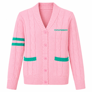   Pulls à col en V avec lettres pour les sororités/fraternités/écoles/collèges/universités, cardigans tricotés unisexes - Product Image 1