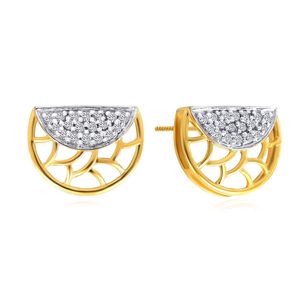 Pendientes de Diamantes de Oro Amarillo de Lujo para Mujer, Corte Brillante Redondo, Color G, Piedra Cultivada en Laboratorio, Joyería para Uso Diario - Product Image 2