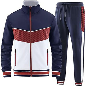 ANOTWENER Conjunto Deportivo Informal Unisex de 2 Piezas, 100% Algodón, Chaqueta con Cremallera Completa de Manga Larga, Pantalones Deportivos para Correr - Product Image 1