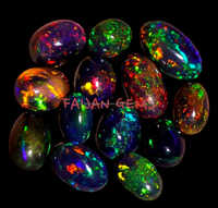 Opale noire éthiopienne naturelle de qualité export, certifiée par un tiers, taille cabochon, tailles personnalisables disponibles, vente en gros
