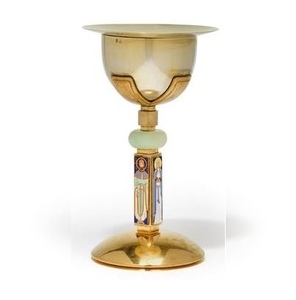 Calice magnifique en laiton brillant, également personnalisable avec un design gravé. Le calice est un article religieux en laiton de haute qualité, fabriqué à la main. - Product Image 1