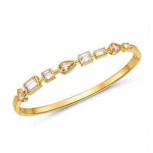 Pulseras de Acero Inoxidable PVD Chapadas en Oro de 18K con Piedras Preciosas, Brazalete de Circonia Cúbica para Mujer - Product Image 4