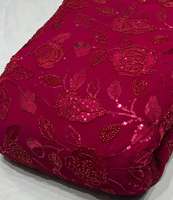 Tissu brodé perlé pour robes de mariée, dentelle perlée en maille, textile sur mesure pour la mode, fournitures pour boutiques et importateurs, commerce mondial