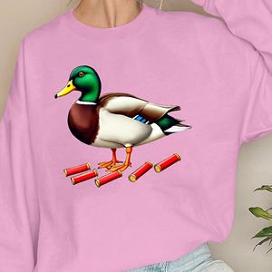Sudaderas de punto informales con estampado de patos y conchas de aves acuáticas para mujer - Product Image 4