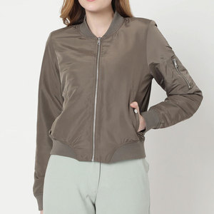 <b>Women</b> Casual Flight <b>Jacket</b> <b>Lightweight</b> Bomber Coat Fashion Streetwear Custom Logo OEM Wholesale Supplier - Product Image 5