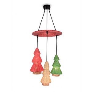 Hanging Rattan Christmas <b>Tree</b> Pendant Lights Festive Holiday <b>Lighting</b> Eco Friendly Indoor Decoration Wholesale Bulk OEM ODM - Product Image 2