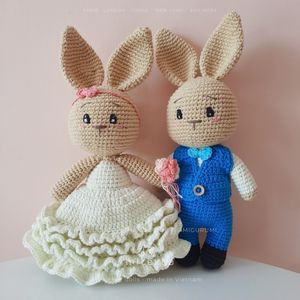 45 a granel hecho a mano ganchillo conejo de peluche lindo conejito Amigurumi muñeca | Animal de peluche suave para todas las edades - Product Image 5