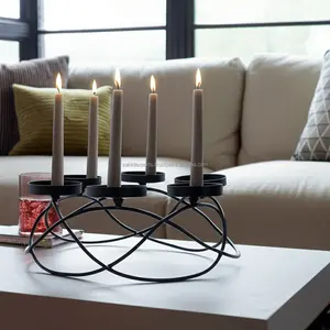 Porte-bougie en métal haut de gamme pour hôtels européens, porte-bougie moderne avec accent doré, style britannique, Zahid Exports - Product Image 2