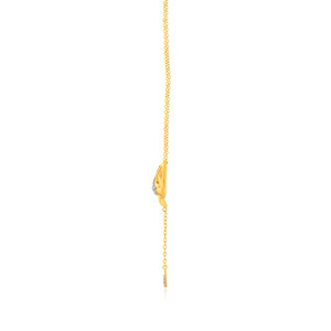 Pendentif en or jaune 14 carats avec diamant de laboratoire, bijou tendance minimaliste pour femme, taille brillant rond, couleur H, pour usage quotidien - Product Image 3