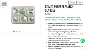 Domed Mineral Watch Glasses 100pcs 41mm to 50mm Watch Crystal Set <b>Dome</b> Glass for Watch Repair | Item No GS-2115B - Product Image 3