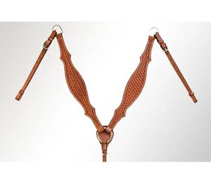 Cabezada, Pechopetral y Riendas de Cuero Tostado Estilo Western con Trenzado Artesanal y Diseño de Cabeza de Caballo, Marca LLT, Cómodos y Duraderos para Uso Ecuestre - Product Image 2