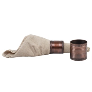 Anneaux de serviette en laiton antique personnalisables et écologiques Zikra Handicrafts, perles en bois, porte-serviettes en jute pour table à manger, mariage - Product Image 3