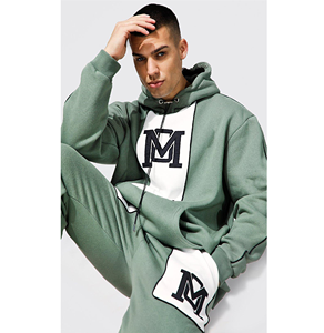 Pantalones Cargo de diseñador de marca personalizada para hombre, chándal con capucha y bolsillo de canguro, jersey de 2 piezas, trajes para el sudor - Product Image 4