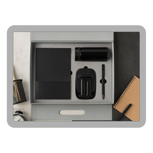 Set de Regalo Corporativo de Lujo en Cuero PU, Personalizado con Grabado en Relieve, Diario, Bolígrafo Metálico, Vaso, Soporte para Móvil de Escritorio - Product Image 1