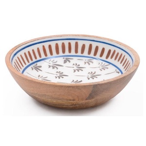 Bol à soupe au design nouveau, bol imprimé en émail, dernier design, bol à salade en bois d'acacia naturel fait à la main, décoratif - Product Image 6