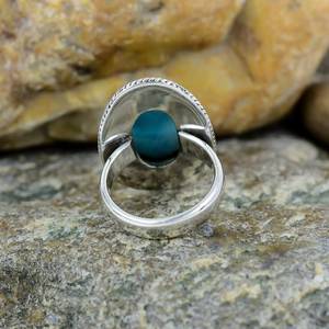 Anillo de Plata Larimar, Anillo de Plata de Ley 925, Plata de Ley 925 Sólida - Product Image 3