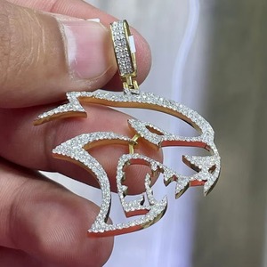 High quality Animal Pendant <b>Charm</b> 925 silver + moissanite Plated Crystal Luxury Hip hop Style Unisex <b>Jewelry</b> pendant - Product Image 3