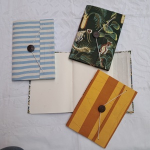 Diario de Viaje con Cubierta de Algodón Estampado Personalizado, Cierre de Botón de Papel Hecho a Mano, Juego de 50 Hojas, para Uso Escolar y de Oficina, Regalo - Product Image 1